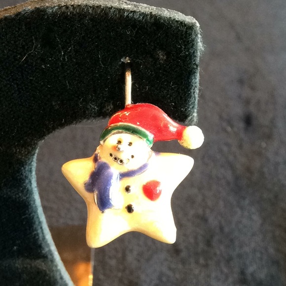 Vintage NWOT Snowman Brooch & Earrings - Picture 2 of 5